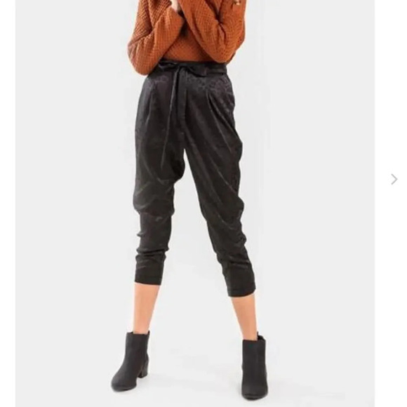 Mi Ami Andey Animal Print Black Silk Joggers STYLE#WS30234 Small - Picture 16 of 16